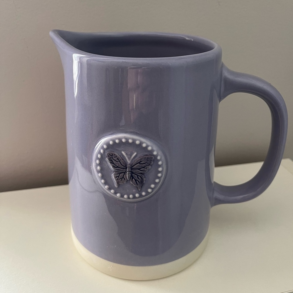 Teleflora Sweetest Flutter Purple Mauve Butterfly Pitcher Style Vase